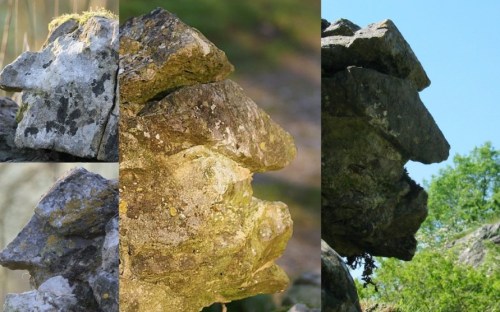 faces in stone collage
