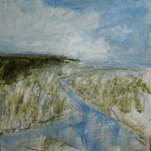 600-light-on-the-water-at-beyond-the-estuary-mouth-at-borth-40x40cm