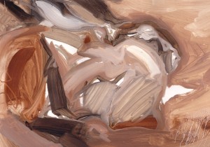 Brown Hare in parsnip furrow detail