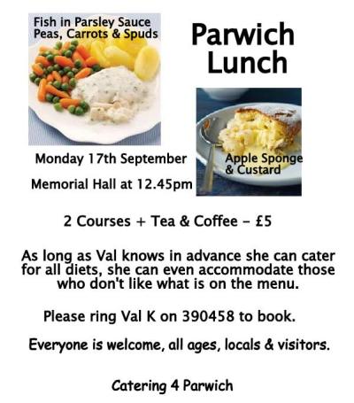 Parwich Lunch September