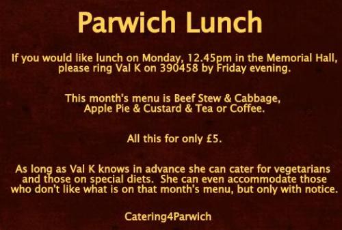 parwich lunch jan13 Reminder