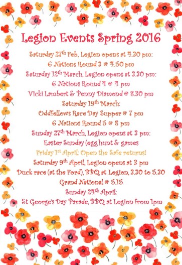 legion events spring 2016