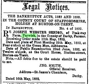1892 May DM Jos WEbster bankrupt