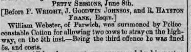1867 DM 12 June Wm Webster cattle