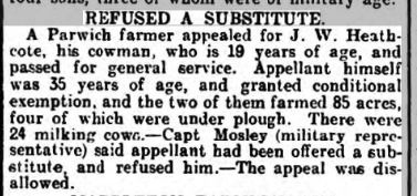 1917 30 Jun Derbys Ad appeal Heathcote