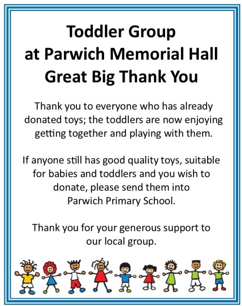 Todler Group - Toy Donation Thank You