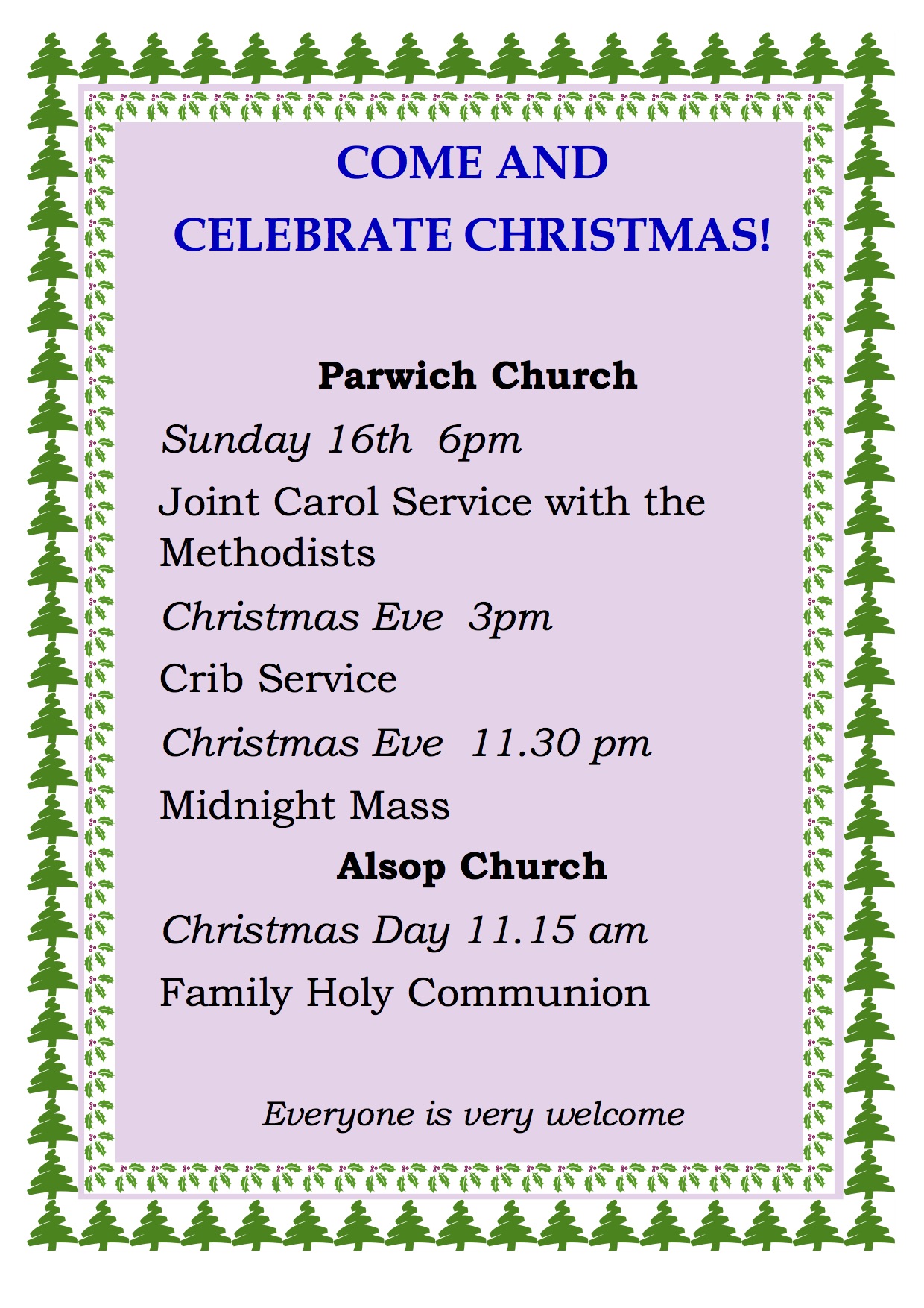 Xmas services